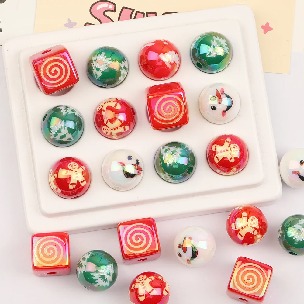 

Фурнитура и компоненты для ювелирных изделий Cordial Design 100 шт. 16*16 мм/акриловая бусина/эффект печати Aurora/ручная работа/Рождественская бусина DIY #17022