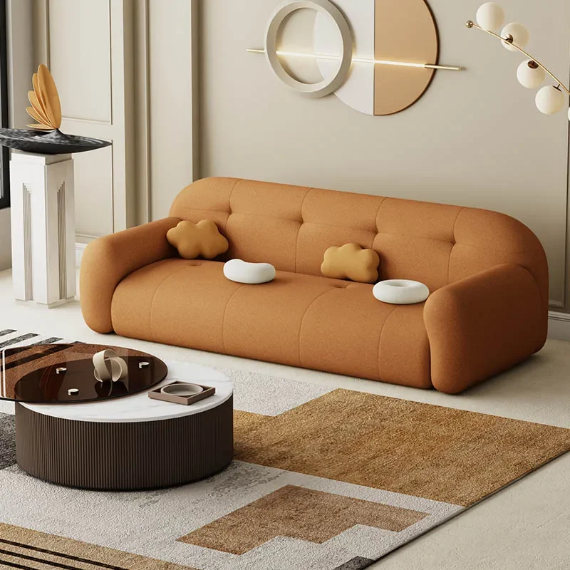 Nordic small family living room family homestay clothing shop beauty salon modern simple cream style technology cloth sofa