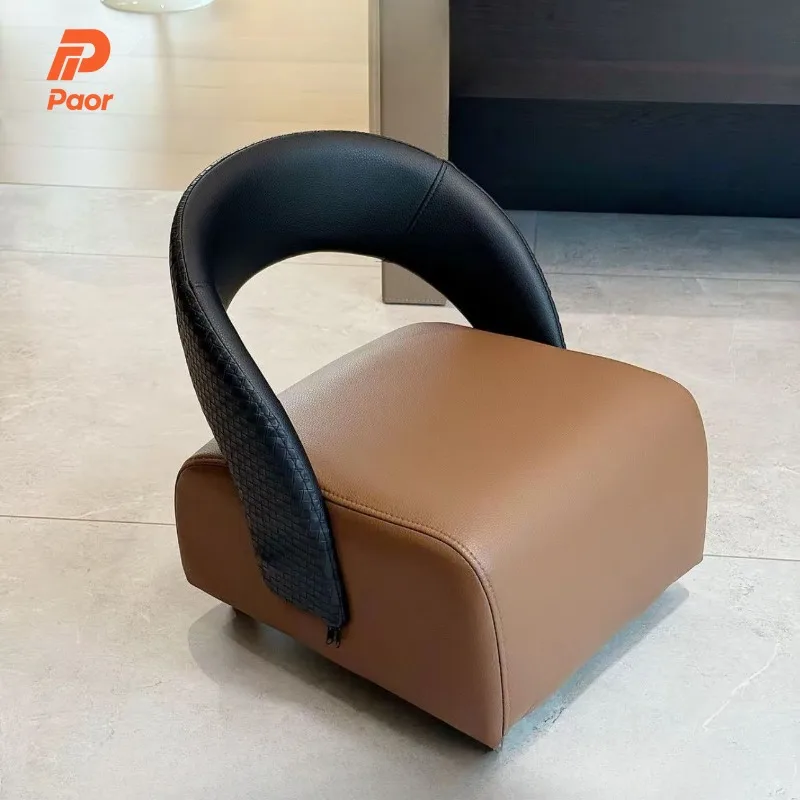 Luxury Low Stool Backrest Shoe Changing Stools Modern Children Stool Decorative Multifunctional Living Room Stools With Wheels