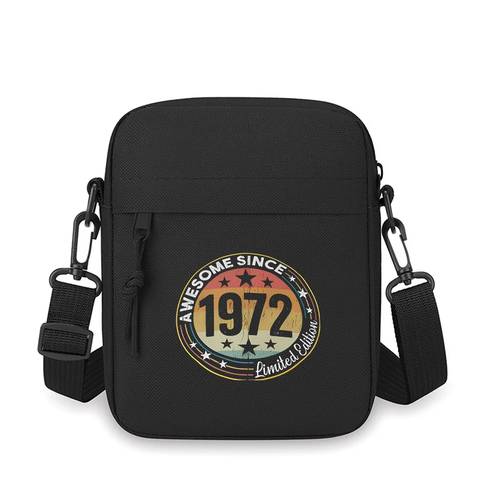 Awesome since 1972 limited edition retro Men Crossbody Bag Single Shoulder Women Cartoon Anime Film Printing Design Unisex