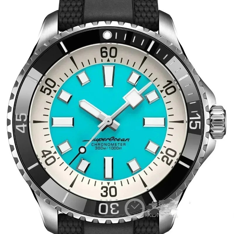 Automatic Mechanical Sports Men's Watch Stainless Steel Rotating Bezel Super Ocean World Time Watch