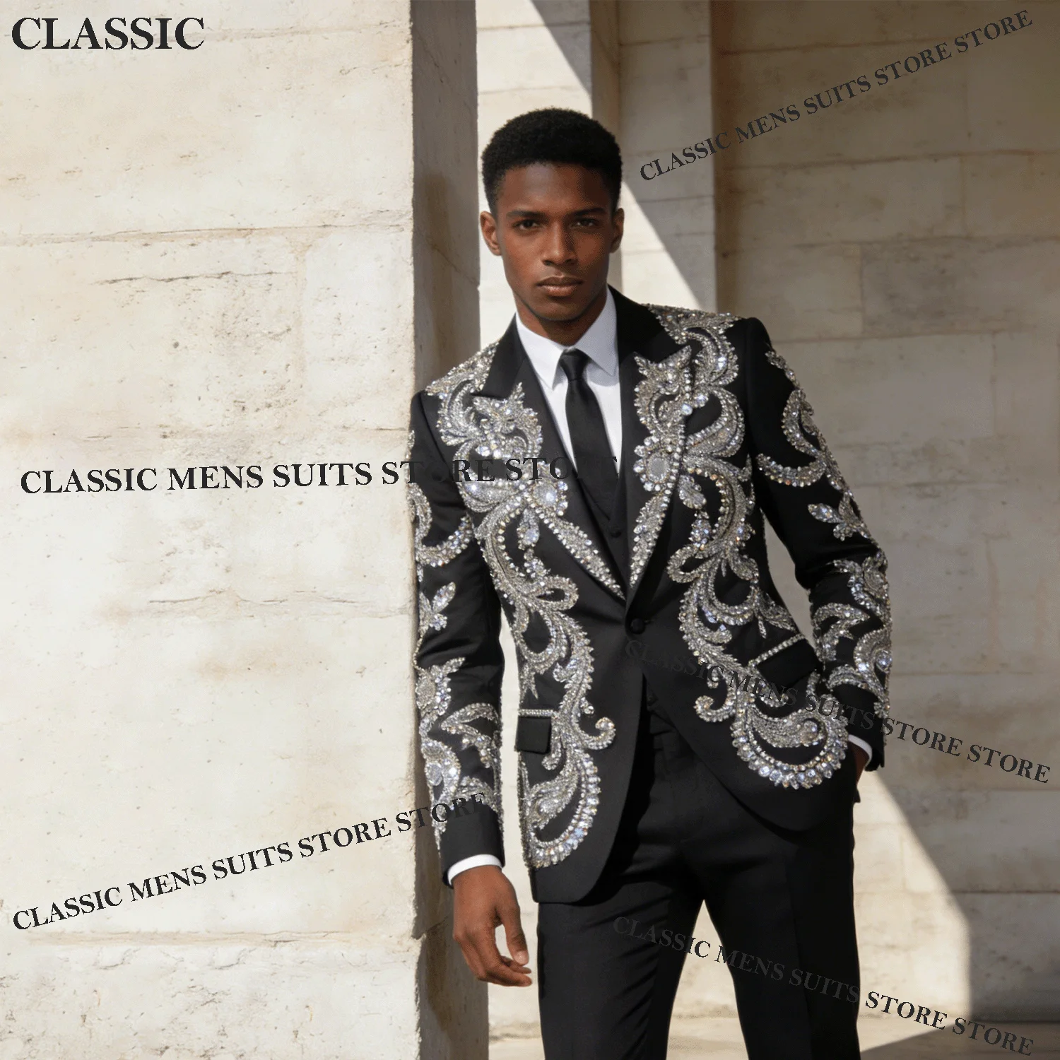 

Красивые индивидуальные мужские костюмы со стразами и кристаллами, свадебные смокинги, облегающие Ropa hombre, формальные комплекты из 2 предметов, мужские пиджаки для жениха