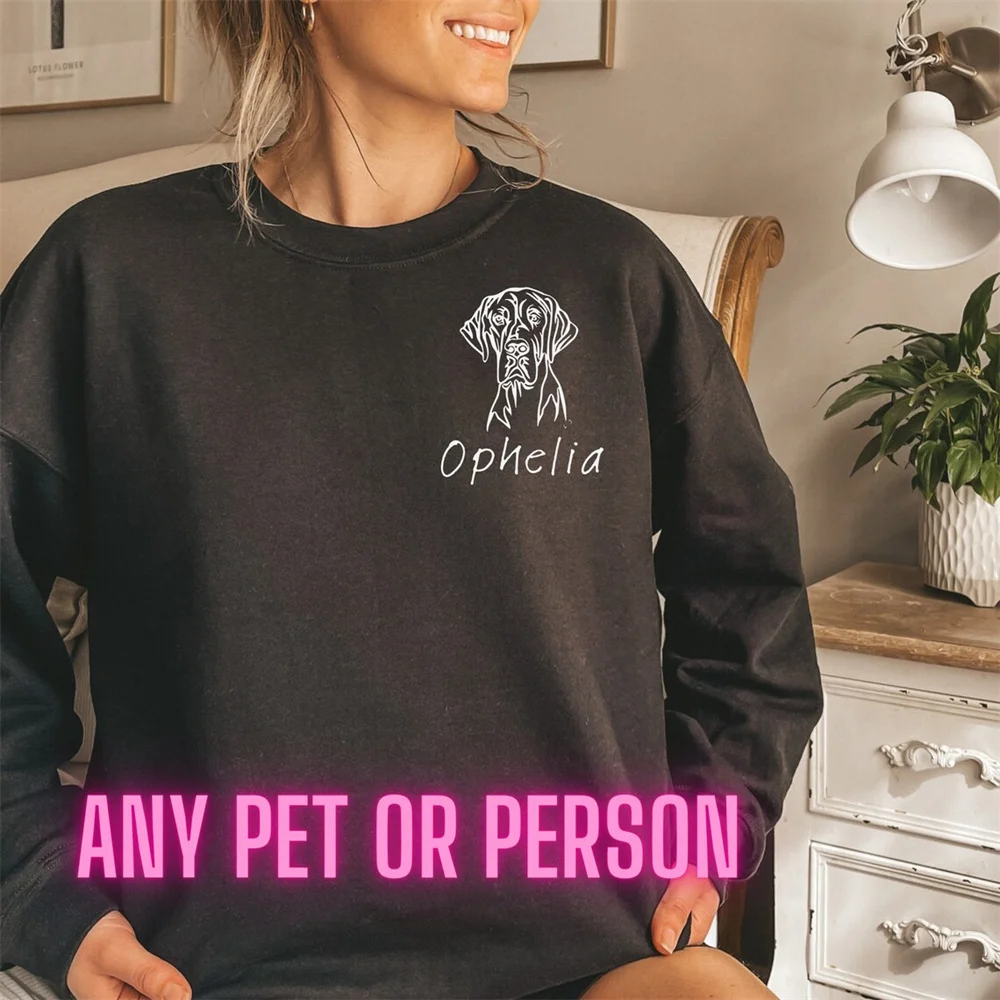 Custom Pet Sweater Using Pet Photo + Name Custom Dog Portrait Sweater Personalized Dog Pullover Dog Sweatshirt Dog Mom Gift Cust