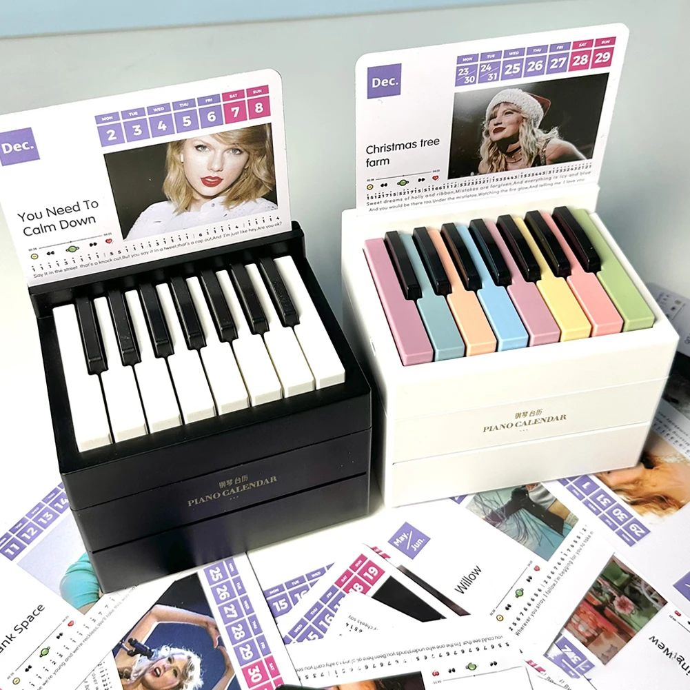 Taylor Piano Calendar 2024 Creative Calendar with Music Sheets Toy Piano Musical Instrument USB Charging for Music Lovers