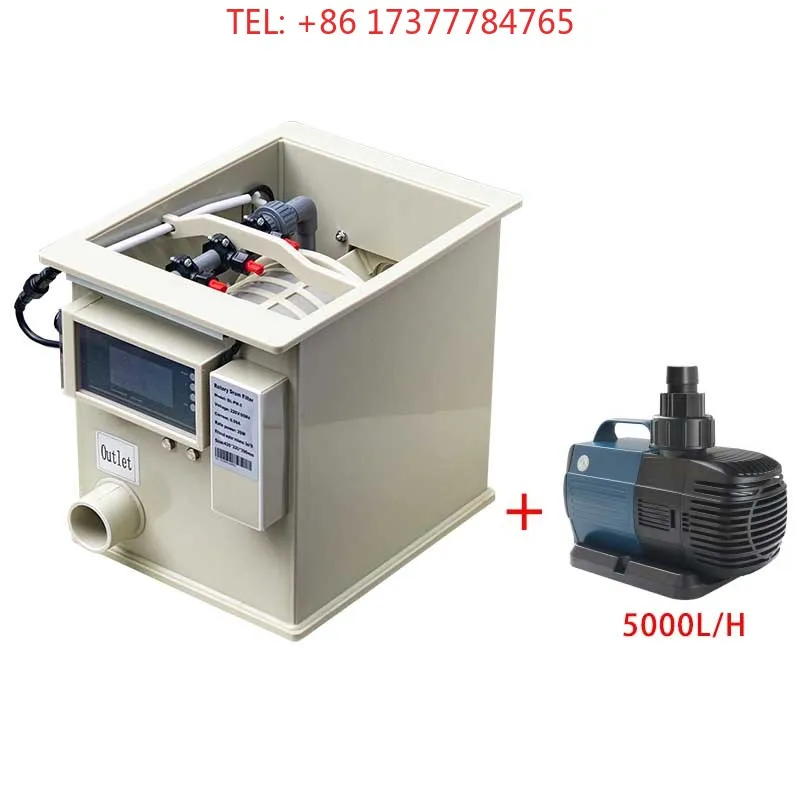 Qihang RAS Square Rotary Drum Filter 5 m 3/h Koi Pond Drum Filter Submersible Pump Aquarium Filter For Fish Tank & Koi Pond