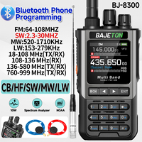 BAJETON BJ-8300 Walkie Talkie 10W Tri Power SW MW LW AM SSB CB Receive Wireless Bluetooth Phone Programming NOAA Two Way Radio