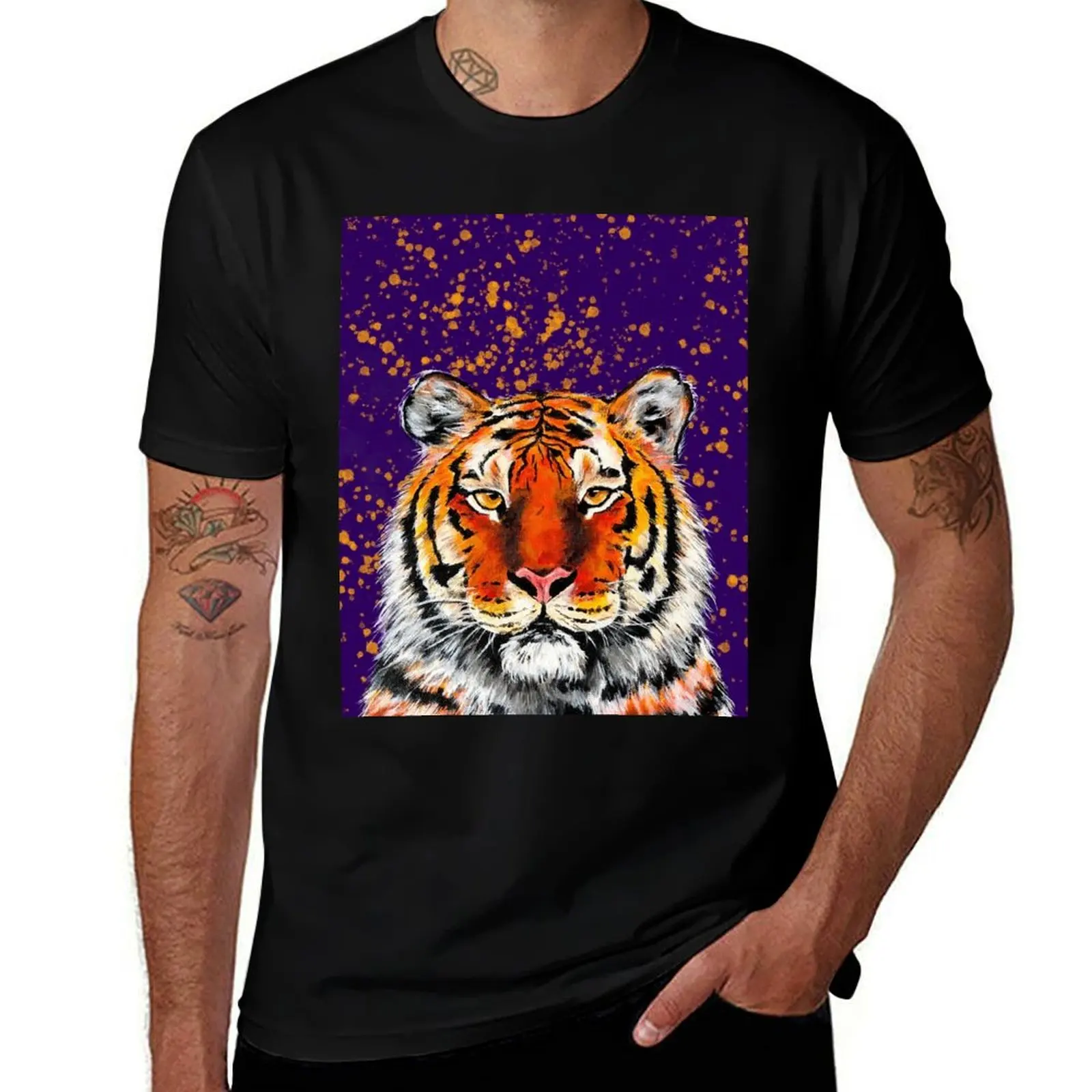 Purple and Gold Tiger T-Shirt graphic t shirts for man T-Shirt