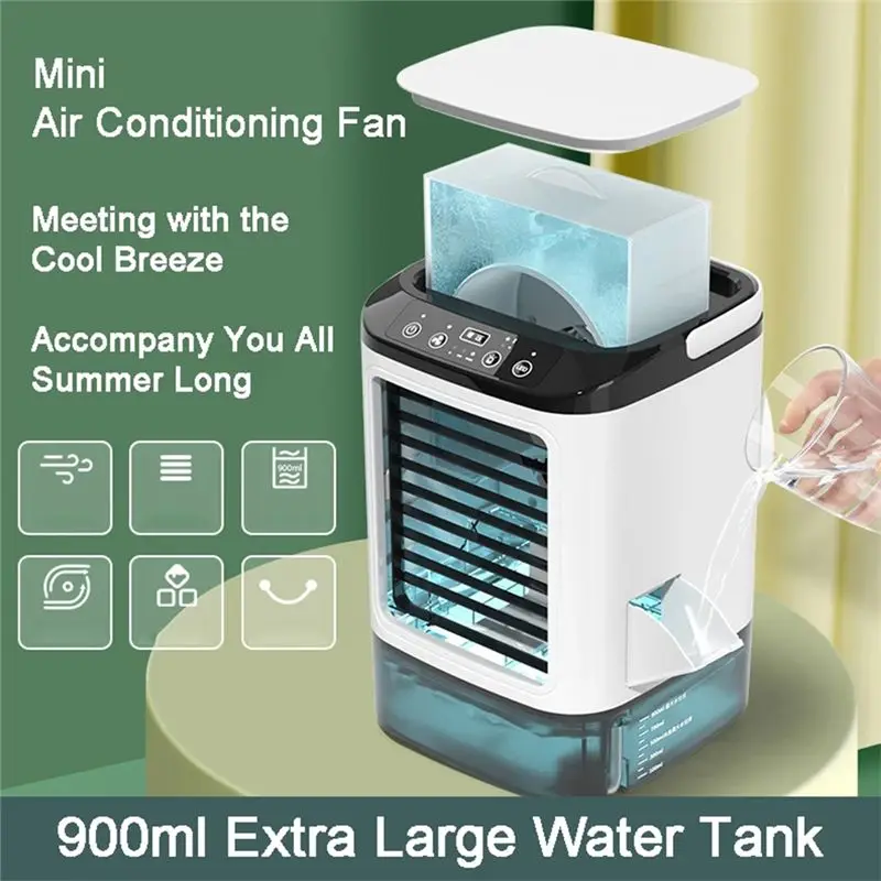 M02K-Portable Air Conditioner Portable Fan Dual Spray Ultrasonic Atomization Speed Mute Air Cooler image 3