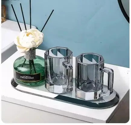 Crystal Lotion Bottle Mouthwash Cups Tray Shampoo Bottles Home Soap Dish Toothbrush Holders Cotton Swab Box Bathroom Accessories