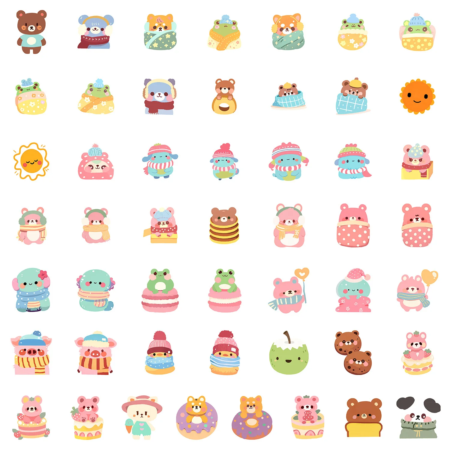 

10/50PCS Cartoon Hibernating Animal Stickers Cute Doodle Decorative Scooter Motorcycle Helmet Bicycle Waterproof Decal Kids Toy