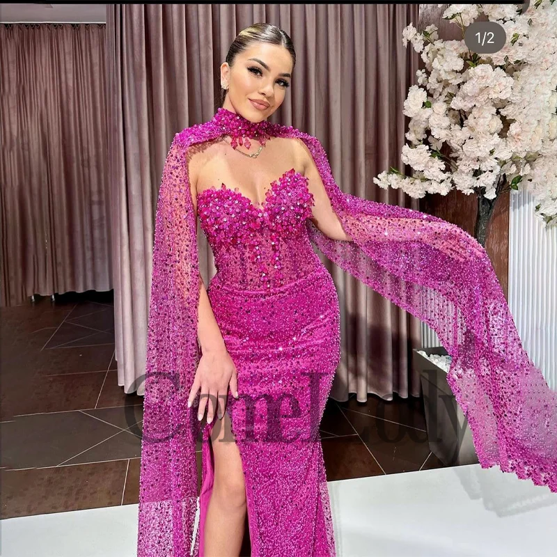 extravagant prom dresses Luxury V Neck Sweep Train Embroidery Long Prom Dress Sexy Anna PromDress high neck Comelody Luxury Prom Gown for