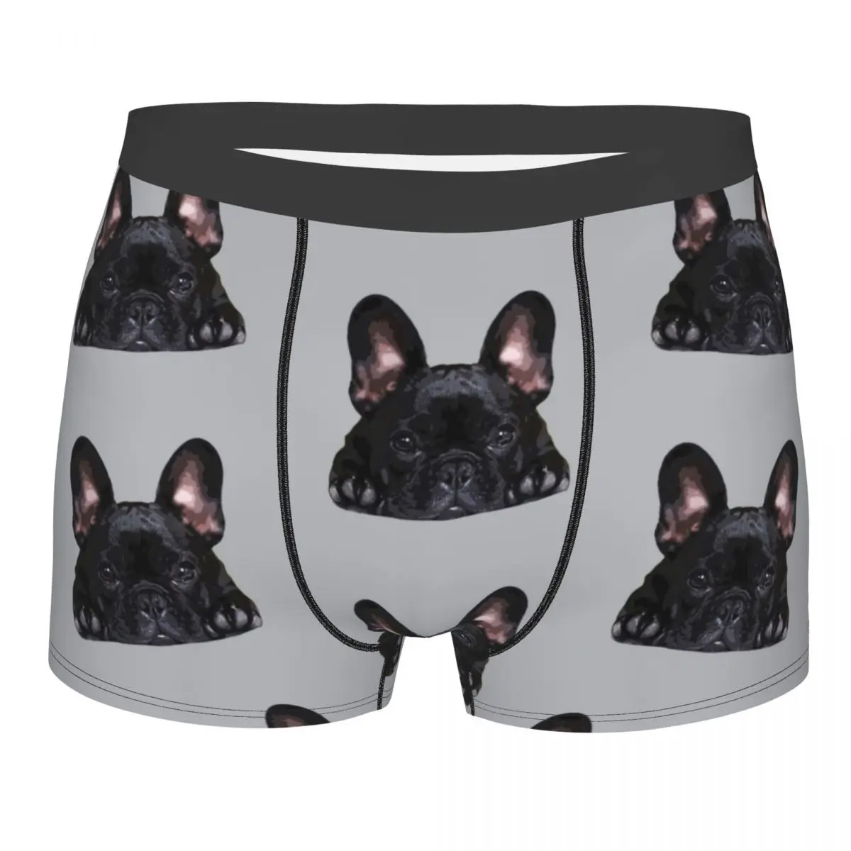 Funny Boxer French Bulldog Black Puppy Dog Shorts Panties Men Underwear Cute Breathable Underpants for Homme