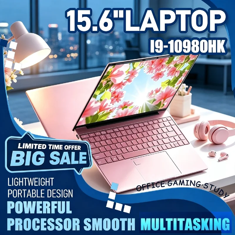 15.6 Inch High‑Performance Portable Notebook PC 2026 Optimal Intel Core i9‑10980HK 32GB RAM 2TB SSD Low‑Power Laptop for Office