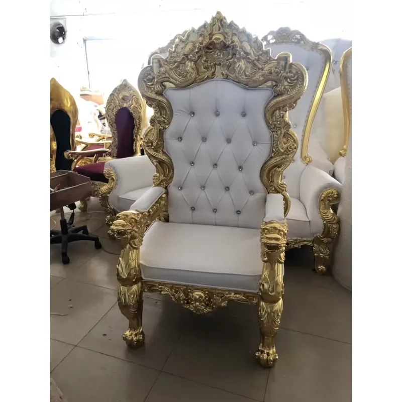 Hot Sale Factory Great Modern Antique Style Wedding King and Queen Royal Throne Chair High Back for Living Room