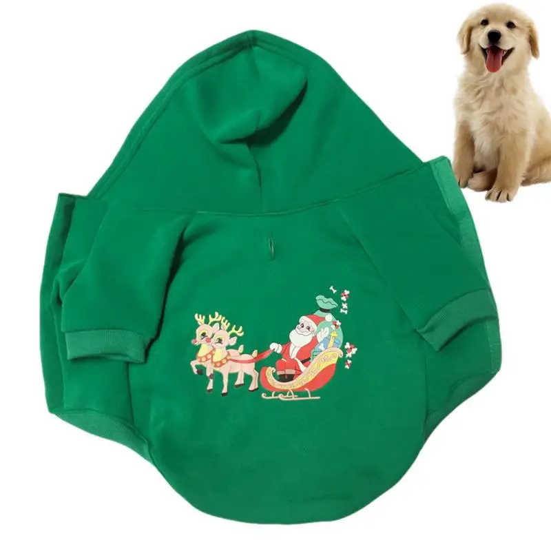 Dog Christmas Outfit Comfortable Dog Hoodie Sweatshirts Breathable Dog Christmas Outfit With Cotton Fabric For Pet In Winter