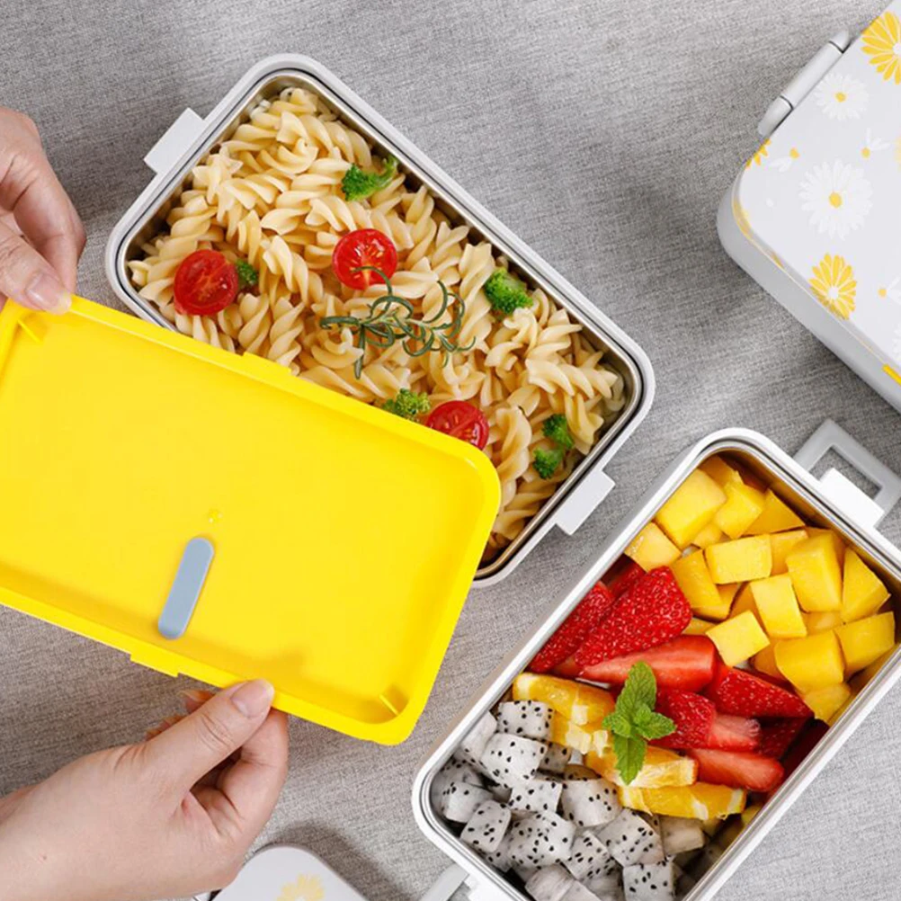 

Creative 1-Tier Small Daisy Bento Box Leakproof Lunch Container Portable for Students Office Workers Camping Food Storage