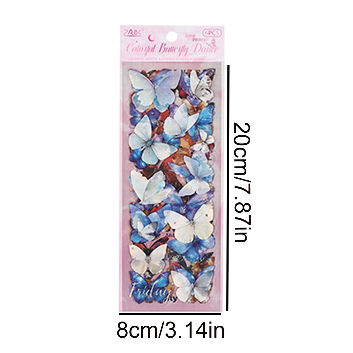 6pcs/pack Colorful Butterfly Pattern Stickers, Pet Waterproof Animal-themed Stickers, For Diary And Scrapbook Decoration