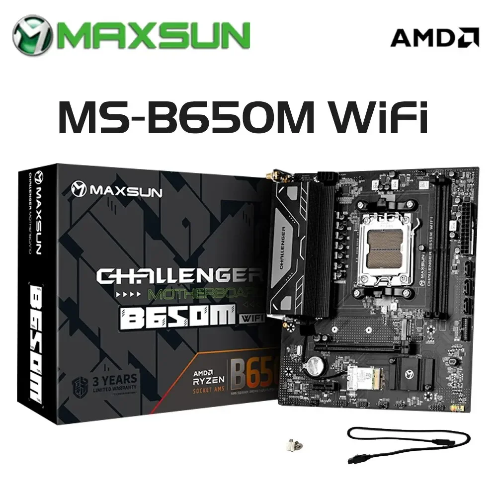 

MAXSUN Motherboard Challenger B650M WiFi AMD Computer Components Support AMD CPU AM5 7500F/7900X/7700X/7600X Bluetooth
