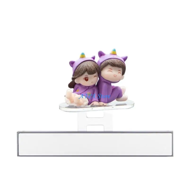

U13C Automotive Decorative Accessory Dashboard Sliding Cartoon Couple Figurine Decor
