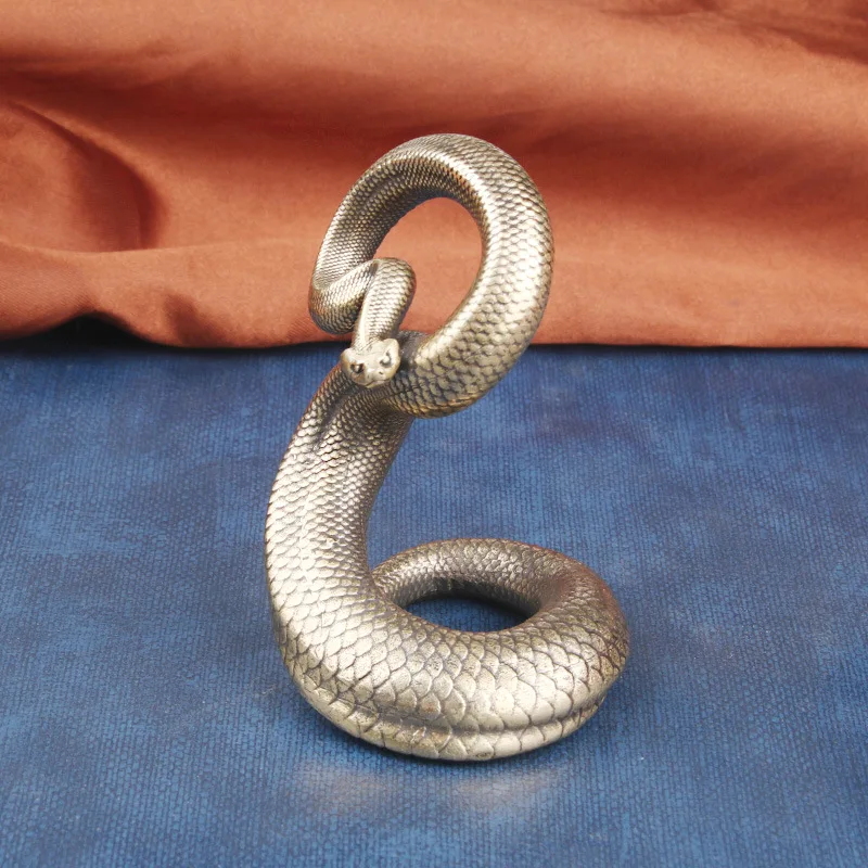 الجنية الصغيرة/الرجعية النقي الصلبة النحاس الأفعى الإبداعية المنزل الحلي المعدنية نماذج للحيوانات الحلي حديقة المنزل الديكور الحرف #5