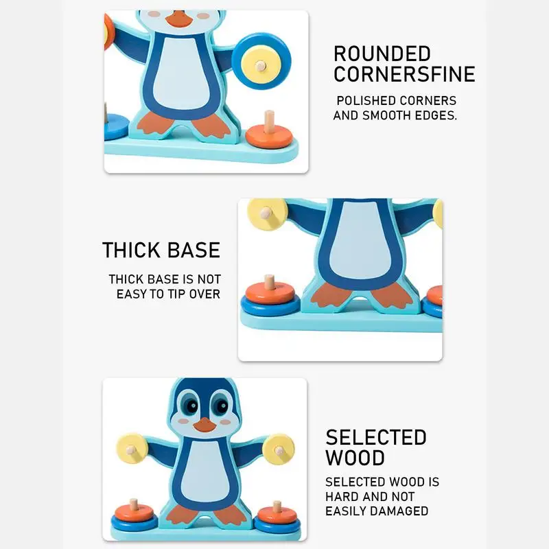 Math Balance Scale For Kids Wooden Balance Toy Cute Penguin Math Balance Game Math Balance Game Stem Counting Sorting Game