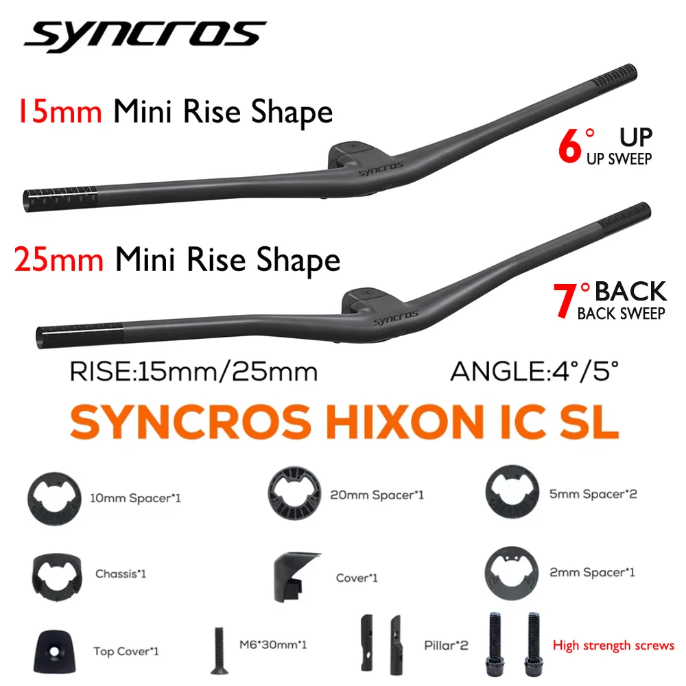 

SYNCROS HIXON IC SL Carbon MTB Handlebar|4°/5° Angle&15/25mm Rise|Full Carbon Integrated Cockpit for Sparks Frame Mountain Bike