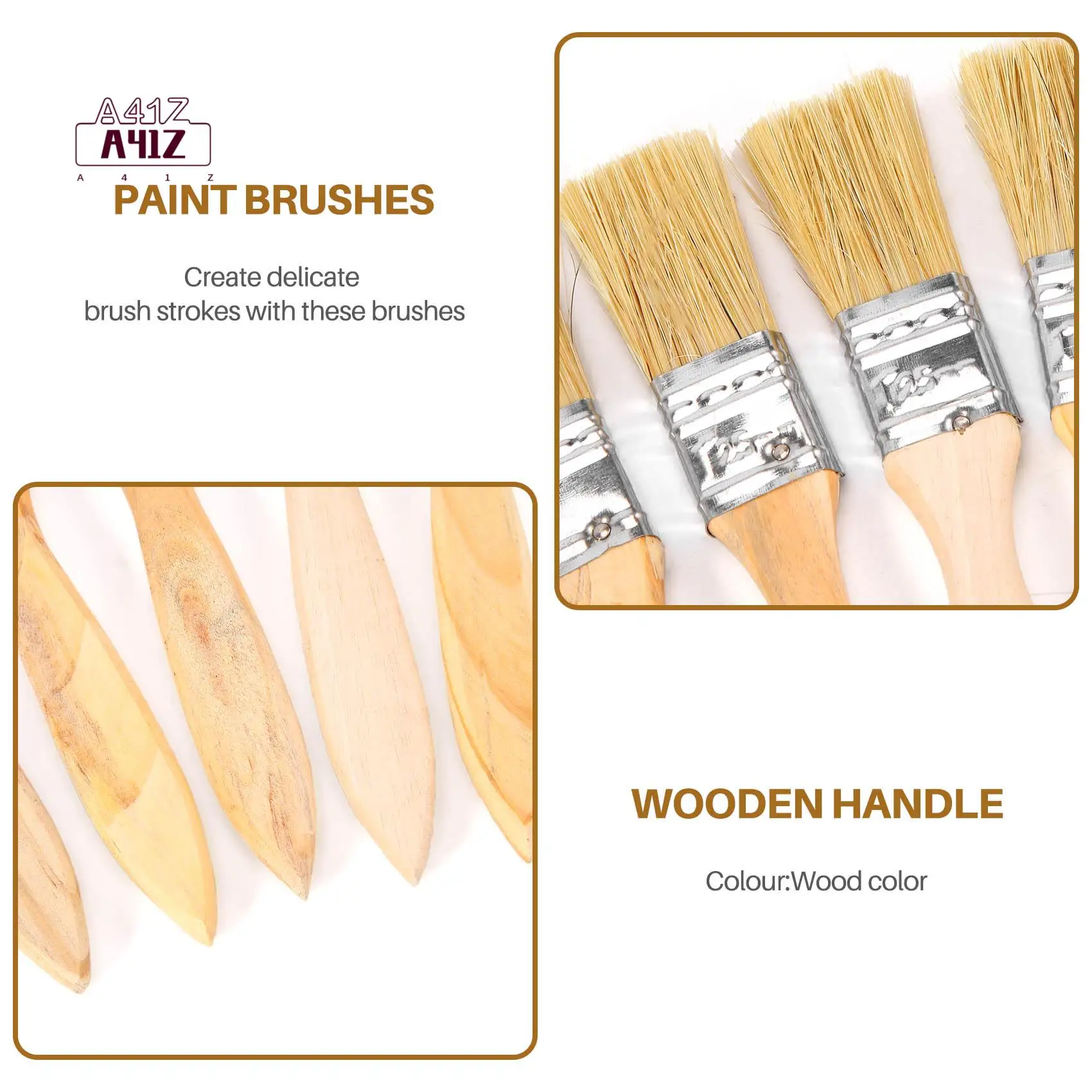 A41Z-36 Pack Of 1 Inch (24Mm) Paint Brushes And Chip Paint Brushes For Paint Stains Varnishes Glues And Gesso