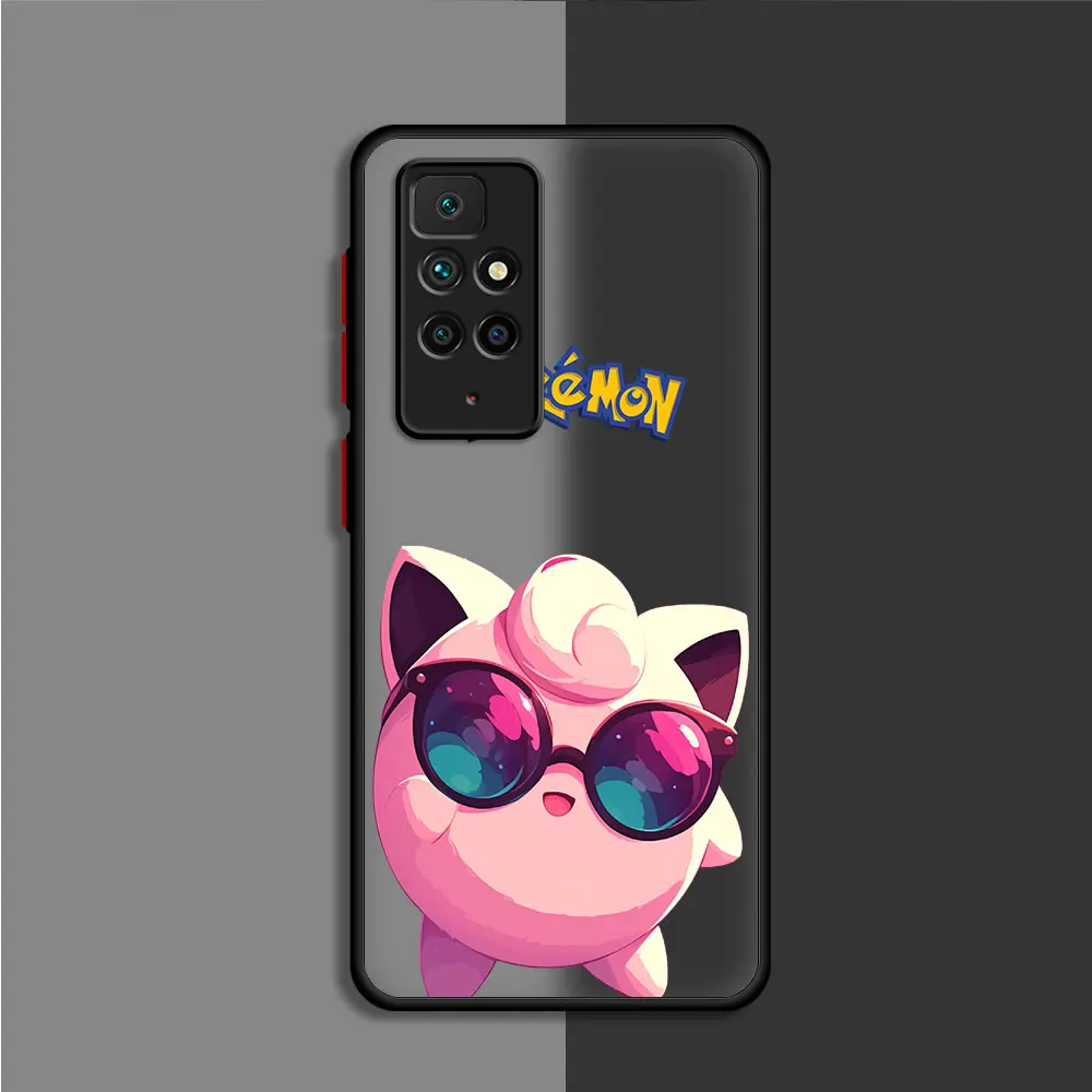 Matte Case For Xiaomi Redmi Note 11 13 Pro Plus 10 12 9S 12S 12C 9 8 K40 10C A1 8T 13C TPU Phone Cover Anime Pokemon Sunglasses