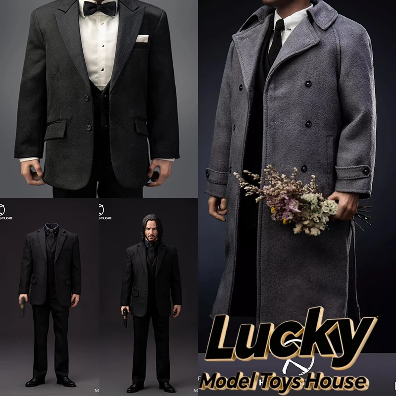 

1/6 K005 K009 Big Ben Evening Suit Windbreaker Body Kit K008 Keanus Reeves Killer Black Vest Set Accessory For 12" Male Head