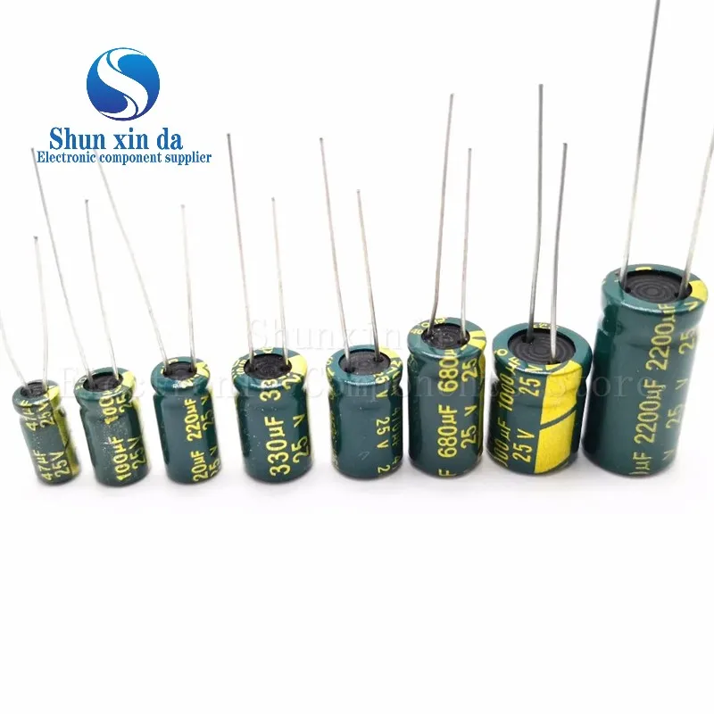 10/50PCS High Frequency 22UF 25V 50V 250V 400V 450V 5*11/10*17/13*20MM Low ESR Aluminum Electrolytic Capacitor DIP