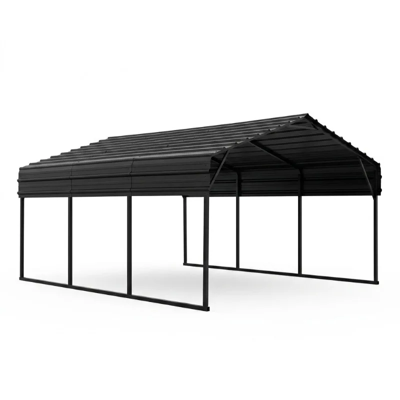 Heavy Duty Metal Carport Steel Car Shelter Outdoor Sun Shade Canopy Rain Snow Protection Garage Tent