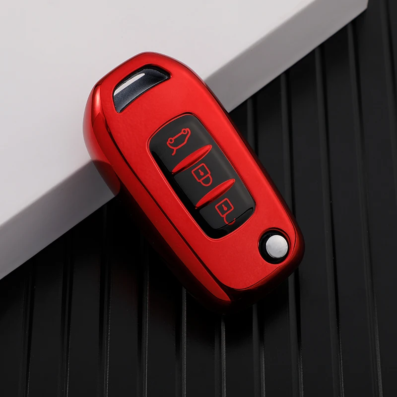 TPU Car Flip Key Case Cover Keychain For Renault Kadjar Captur Megane Sandero Stepway Logan Clio 5 Arkana 2020 2021 Protector