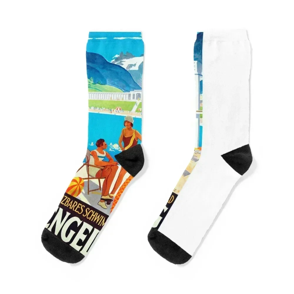 

Engelberg Travel Poster Socks valentine gift ideas luxury Socks Women's Men's