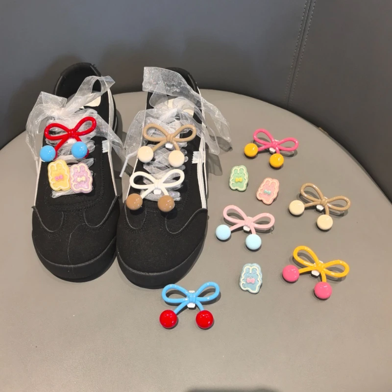

Miniso Color Blocking Cartoon Bow Shoelace Buckle Shoelace Flower Diy Decorative Perfect For Christmas Party Gifts Favors