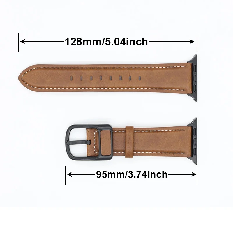 PU Leather Strap for Apple Watch Ultra 2 Band 49mm 10 9 8 7 46mm 45mm 42mm black buckle Strap for IWatch Series 6 SE 5 44mm 40mm