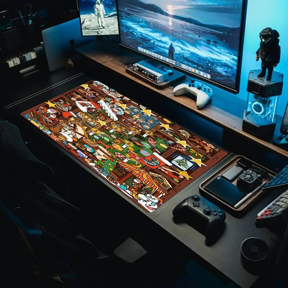 

ChristmasMouse Pad Large Gaming Mouse Pad Keyboard Gamer gaming mouse pad， Rubber Anti-wrinkle Non-slip Bottom Desk Mat