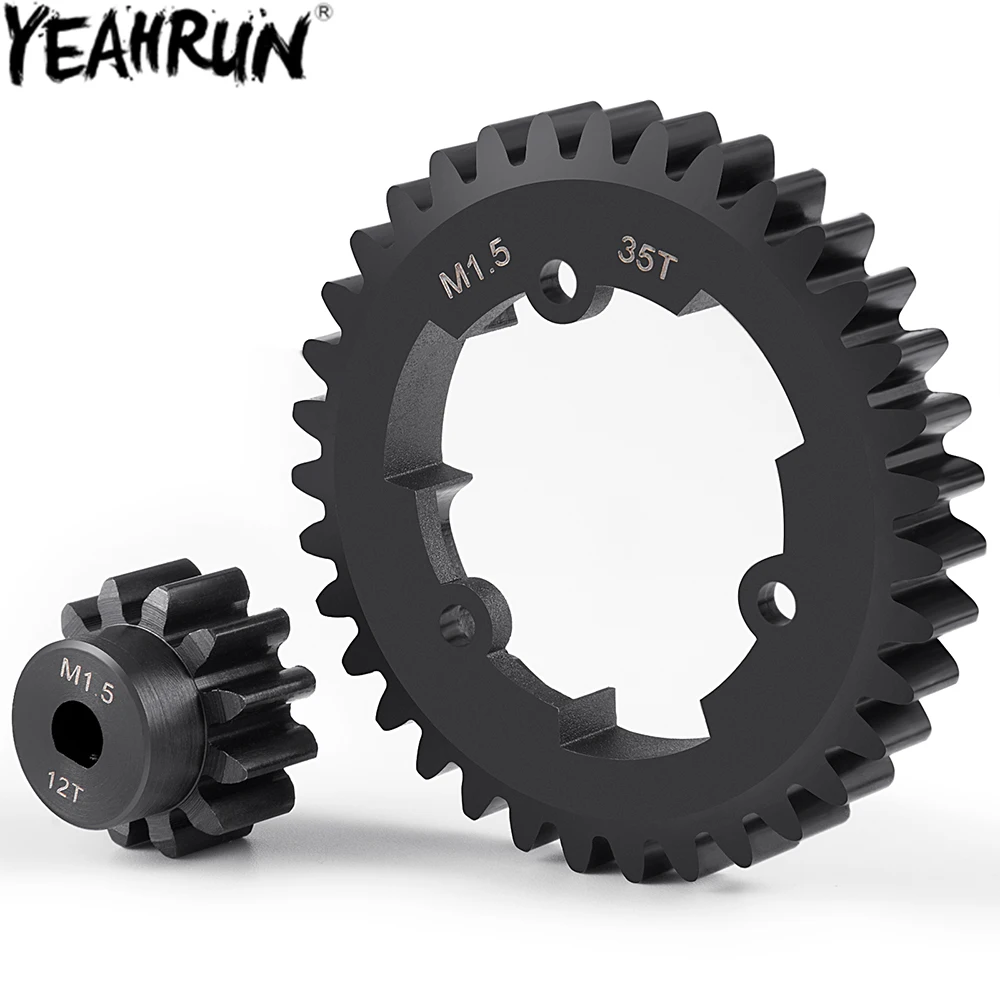 

YEAHRUN 40CR Steel 1.5M 35T Spur Gear and 12T Pinion Motor Gears for 1/5 X-MAXX 6S 8S MONSTER TRUCK Upgrade Accessories