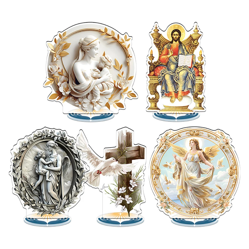 

Acrylic Stand Model Christian Church Decorative Prayer Ornament Inner Print Design Church Decor Home Display Christmas Gifts