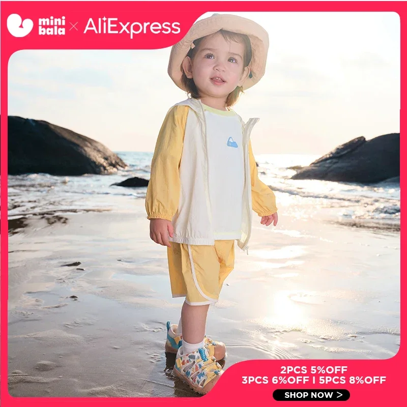 

Balabala детский комплект с короткими рукавами, летняя одежда для мальчиков и девочек, модный солнцезащитный комплект, новинка 2025 года, модный модный комплект