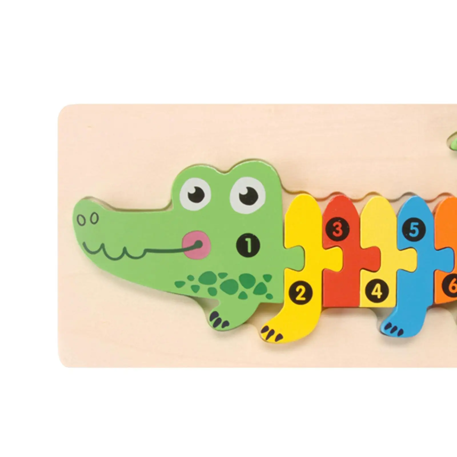 Colorful Wooden Animals Puzzle Wooden Crocodile Number Puzzle for Kids Gifts