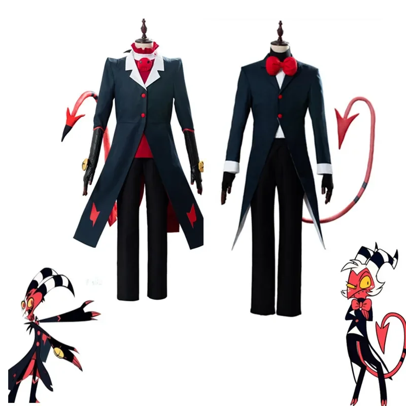 

Hazbin Cosplay Hotel Moxxie Costume Helluva Boss Uniform Suit Men Women Anime Halloween Carnival Costumes