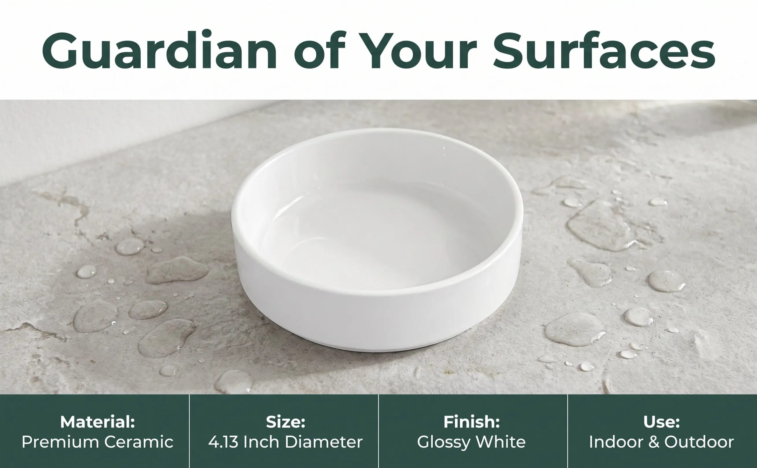 Ceramic Plant Saucer Drainage Tray Heavy Duty Non Slip Water Resistant for Indoor Plants Outdoor Potted Plants Flower Pot Drip