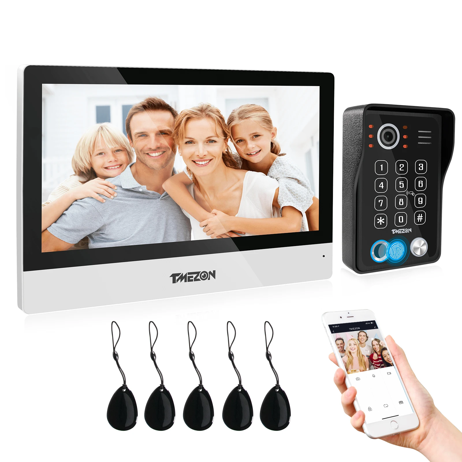 Go! WiFi Video Doorphone 10inch Touch Screen with 1080P Wired Doorbell 5in1 APP/Password/ Fingerprint/Card Swipe/Monitor Tuya