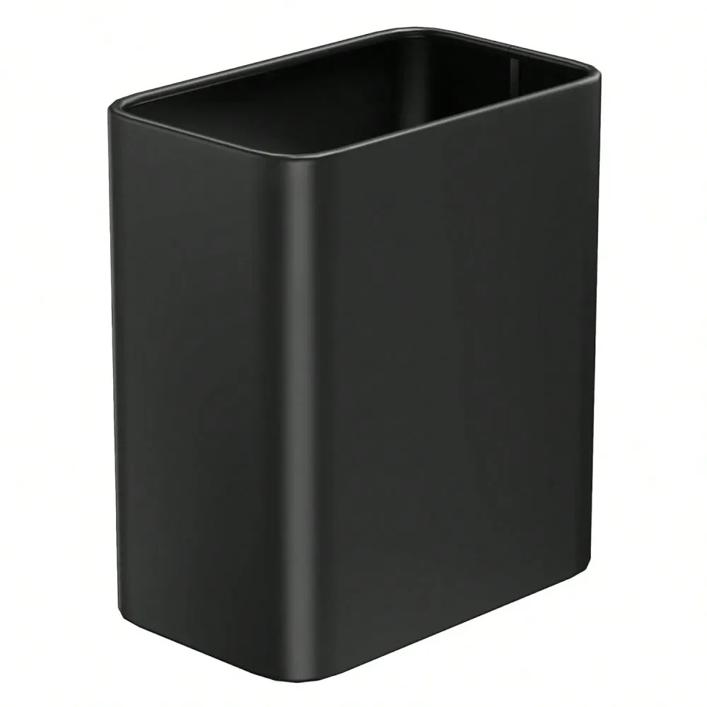 

Bathroom Trash Can 2.1 Gallon Wastebasket, Modern Metal Garbage Can Office Waste Basket, Matte Black Stainless Steel Trash Bin