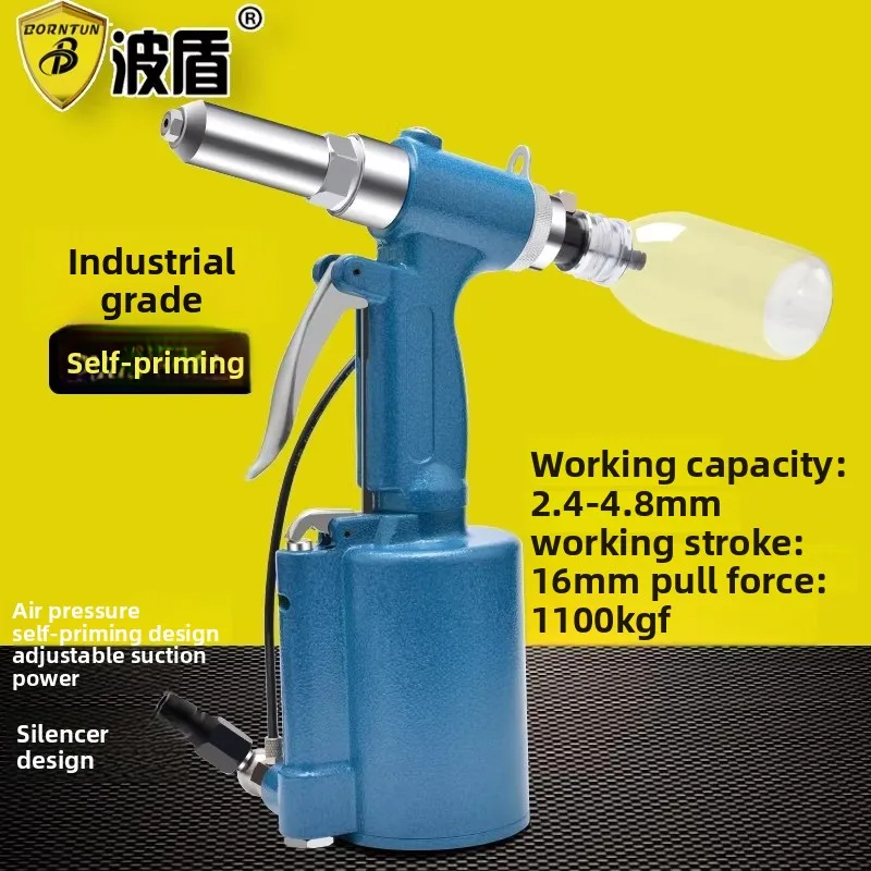 Bodun Self-Priming Pneumatic Rivet Gun Rivet Machine Air-Actuated Rivet Gun Riveting Machine Rivet Gun Bd4810