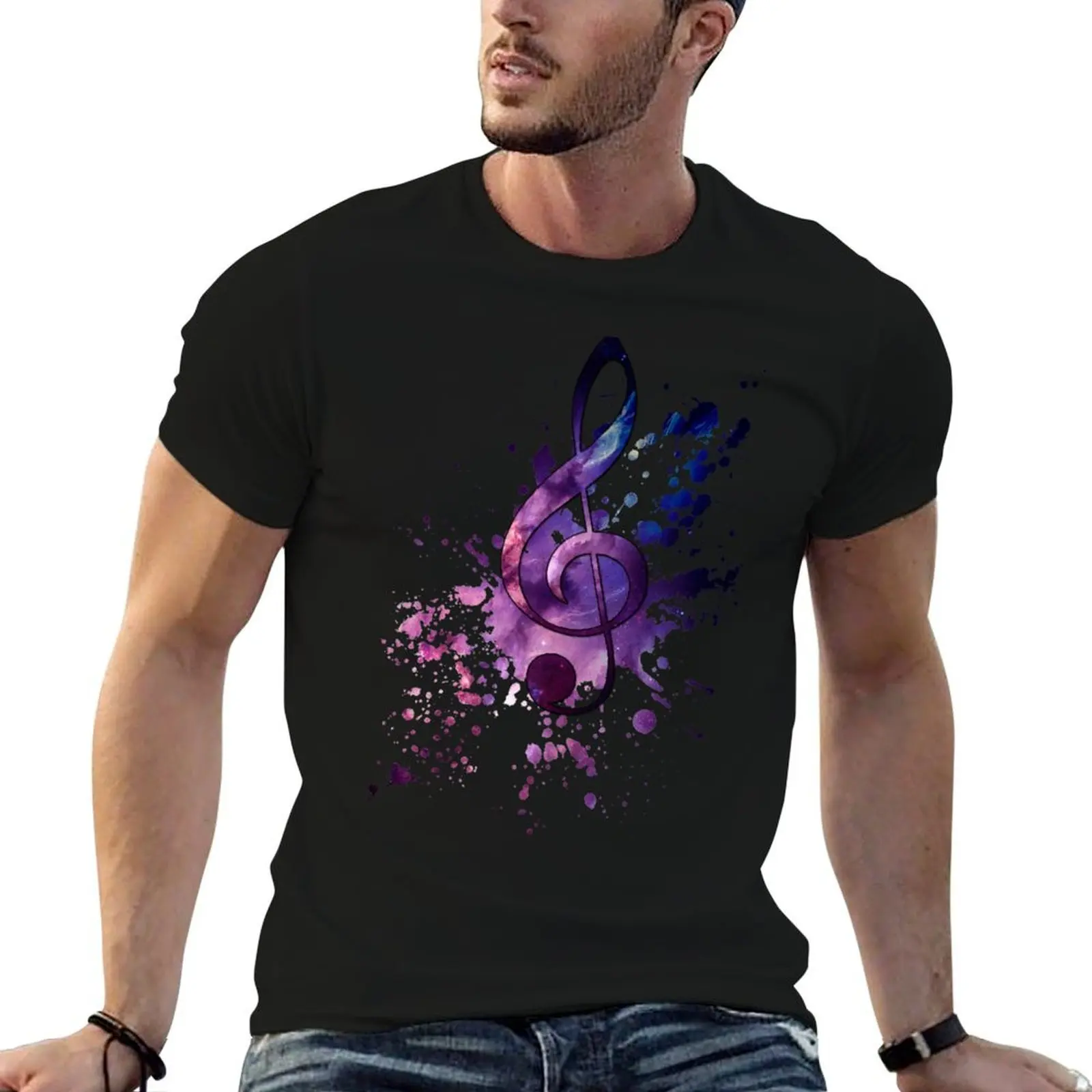 Galaxy music T-Shirt cotton tshirt 100% man t shirt summer t shirts for man graphic tees T-shirt