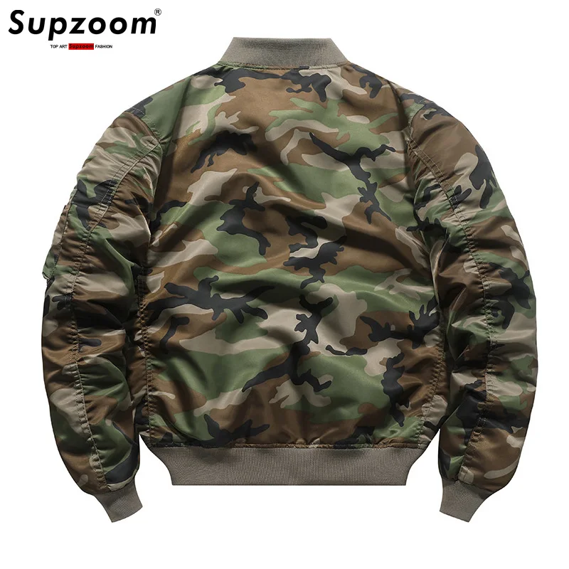 Supzoom Fashion Motorcycle Solid Color Coat Large Military Uniform Foreign Casual Baseball Jackets Bomber Air Force Pilot Jacket