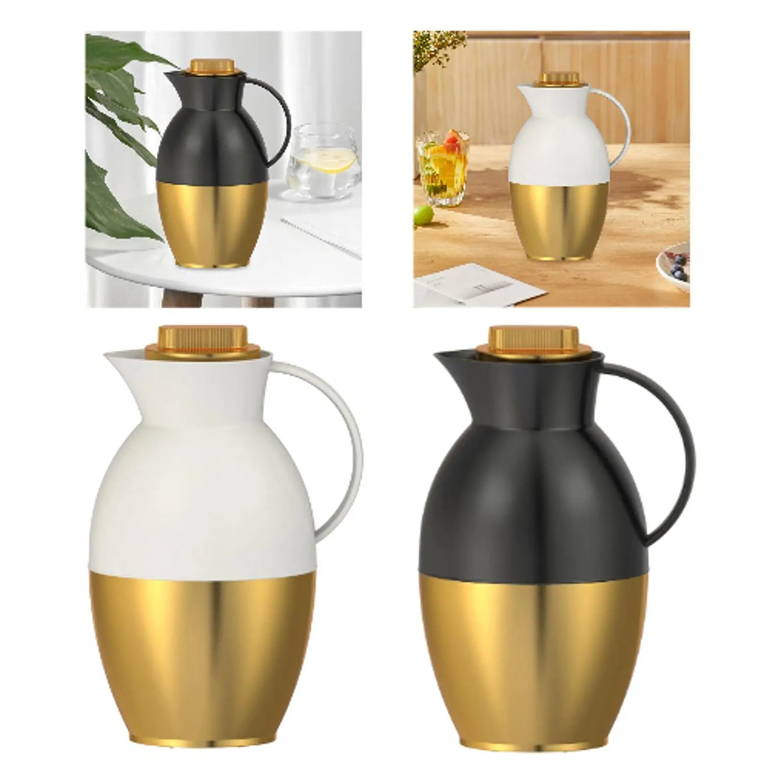 

Sturdy Insulated Coffee Carafe 1L Capacity Hot Cold Beverage Dispenser Thermos Mug for Restaurant Hotel