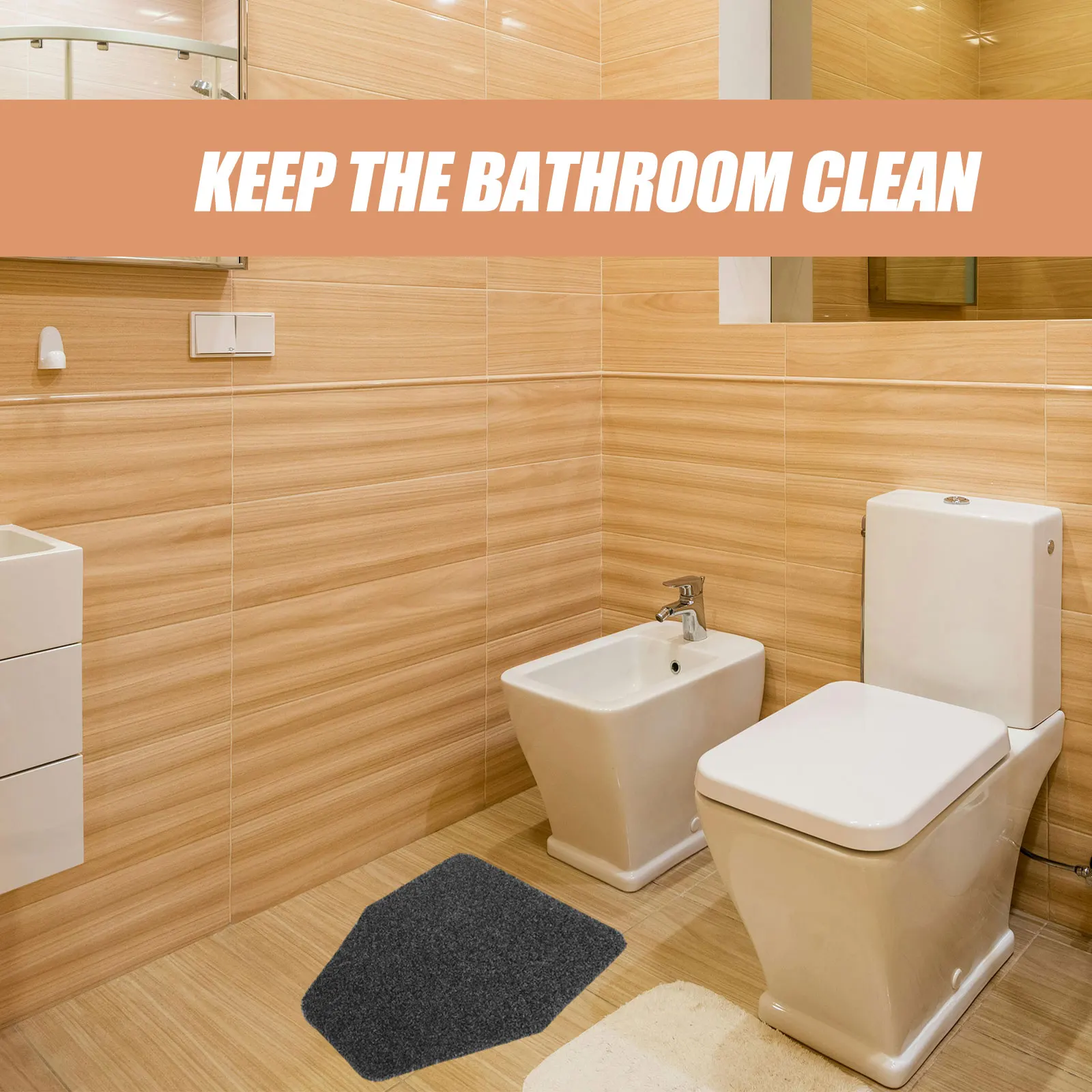 

Urinal Mats PVC Nonslip Bathroom Urine Bucket Pad Absorbent Men Toilet JC Grey Reusable Washable Non Skid Commercial Hotel Use