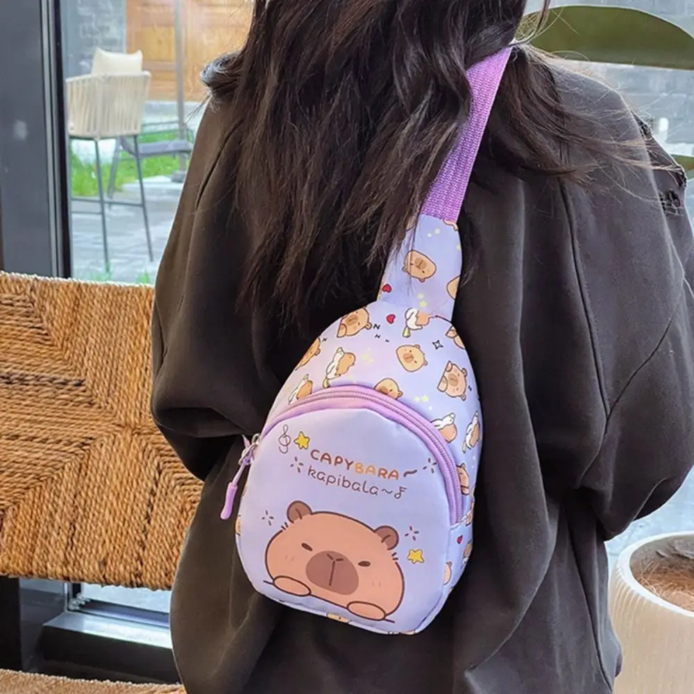 Cute Capybara Print Capybara Chest Bag Large Capacity Multi-function Crossbody Bag Shoulder Messenger Bag Gift